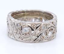 Antique Platinum Diamond Swirl Eternity Band