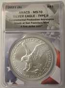 2021-(S) American Silver Eagle ANACS MS70 Emergency Production Type 2