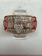 CERTIFIED LADIES 14K YELLOW GOLD AND DIAMOND RING