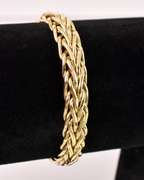 Brilliant Woven Style Bracelet in 14K Yellow Gold