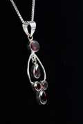 Sterling Silver Natural Garnet Gemstone Pendant
