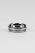Men's Tungsten Carbide Two Tone Thin Stripe Wedding Band Comfort Fit Ring Size 6