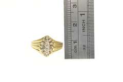 14K Yellow Gold Marquise Diamond Cluster Halo Classic Ring