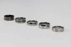Lot of 5 Size 8 Tungsten Carbide Rings in Various Styles