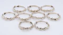Group Lot of 9 Vintage 925 Sterling Silver Dolphin Bands
