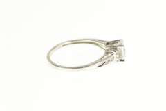 14K White Gold Faceted Cushion Diamond Travel Engagement Ring