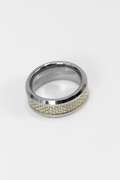 8mm Tungsten Carbide Gray Carbon Fiber Inlay Wedding Band Comfort Fit Ring Size 6.5