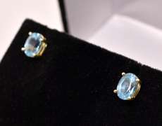 Amazing Topaz Stud Earrings in 14K Yellow Gold