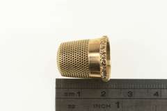 10K Yellow Gold Victorian Ornate Scroll Size 9 Thimble Sewing Tool