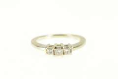 14K White Gold 0.20 Ctw Three Stone Princess Engagement Ring