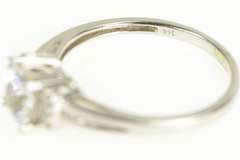 14K White Gold Faceted Cushion Diamond Travel Engagement Ring