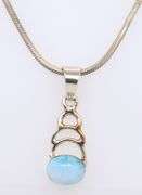 Vintage 925 Sterling Silver Dangle Pendant on Snake Chain Necklace