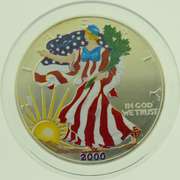 2000 1 oz Proof American Silver Eagle Colorized US Coin