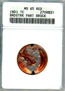 No Date Lincoln Memorial Error Cent in ANACS MS65RED