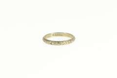 18K White Gold Victorian Floral Pattern Child's Baby Band Ring