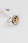Sterling Silver Natural Citrine Gemstone Ring Size 7
