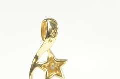 14K Yellow Gold Diamond Black Opal Inlay Star Loop Statement Pendant