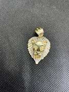 STUNNING 14KT LION HEAD DIAMOND PENDANT