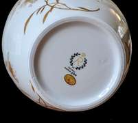 Vintage Reichenbach White Porcelain Vase With Gold Floral Trim,  Made in East Germany