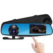 Car Camera DVR Dual Lens Dash Cam Rear View Mirror