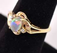 Darling Opal and Diamond Ring in Yellow Gold