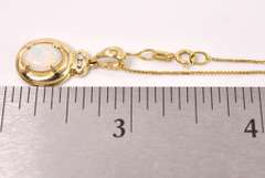 Fantastic Opal and Diamond Pendant Necklace in 14K Yellow Gold