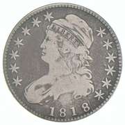 1818 Capped Bust Half Dollar R4+ 115a