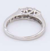 Attractive White Gold Diamond Ring with Channel Sides