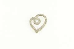 10K White Gold Diamond Encrusted Heart Love Symbol Pendant