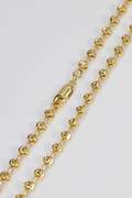 10k Gold 5mm Moon Bead Chain Necklace 18 Inches