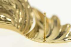 14K Yellow Gold Diamond Cut Fanned Retro Statement Earrings