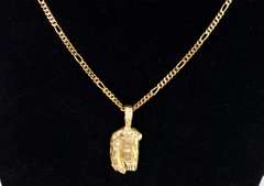 Opulent Jesus Piece Pendant Necklace in 14K Yellow Gold