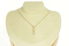 14K Yellow Gold 0.74 Ctw Diamond Tiered Round Cluster Pendant