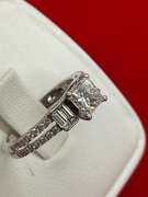 CERTIFIED 14K WHITE GOLD DIAMOND ENGAGEMENT RING.