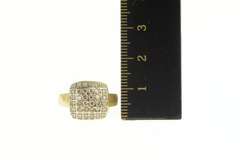 14K Yellow Gold 0.43 Ctw Diamond Square Halo Pave Statement Ring