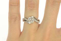 10K White Gold 0.50 Ctw Diamond Bypass Engagement Ring