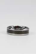 Men's Tungsten Carbide Black Carbon Fiber Inlay Wedding Band Comfort Fit Ring Size 13