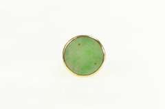 14K Yellow Gold Carved P Monogram Ornate Jade Cursive Initial Ring