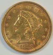 Razor-sharp 1878 US $2.50 Liberty Gold Piece. Better date
