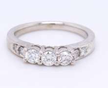 Divine White Gold Diamond Engagement Ring with Matching Band