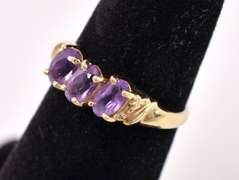 Petite Amethyst Ring in 14K Yellow Gold