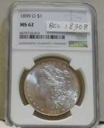 1899-O Morgan Dol  NGC MS-62