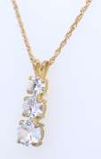 925 Sterling Silver Cubic Zirconia Pendant on Rope Chain Necklace