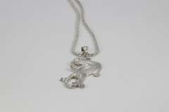 .925 Italian Sterling Silver 4mm Diamond Cut Rope Chain 20" w/Leopard Pendant