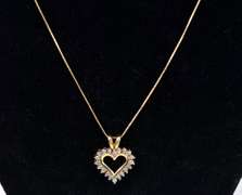 Dazzling Diamond Heart Pendant Necklace in 14K Yellow Gold