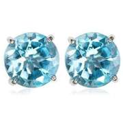 4/5ct BABY SWISS BLUE TOPAZ STERLING EARRINGS STUD
