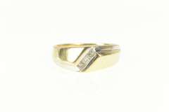 14K Yellow Gold 0.30 Ctw Diamond Grooved Wedding Band Ring