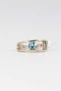 Sterling Silver Natural Blue Topaz Gemstone Ring Size 8