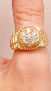 Men's 14kt Solid Yellow Gold & CZ Ring