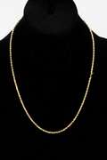 14K Yellow Gold 2.4mm Solid Rope Chain 20 Inch